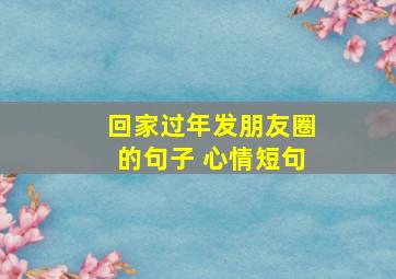 回家过年发朋友圈的句子 心情短句